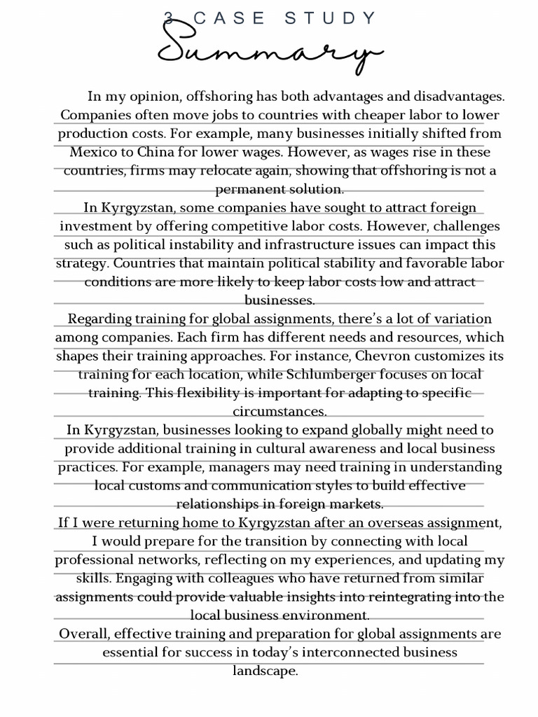 Case Study 3 Summary | PDF
