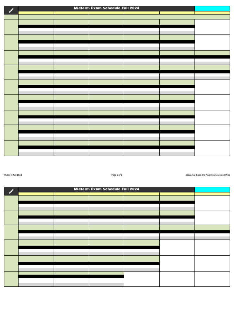 Midterm Exam Schedule for BSSE 2024 | PDF | Computing | Computer Science