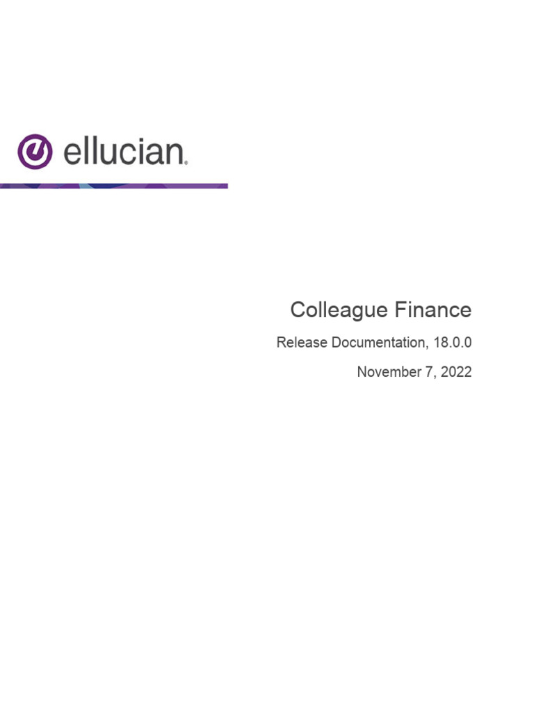 Colleague Finance Release Notes | PDF | Privacy
