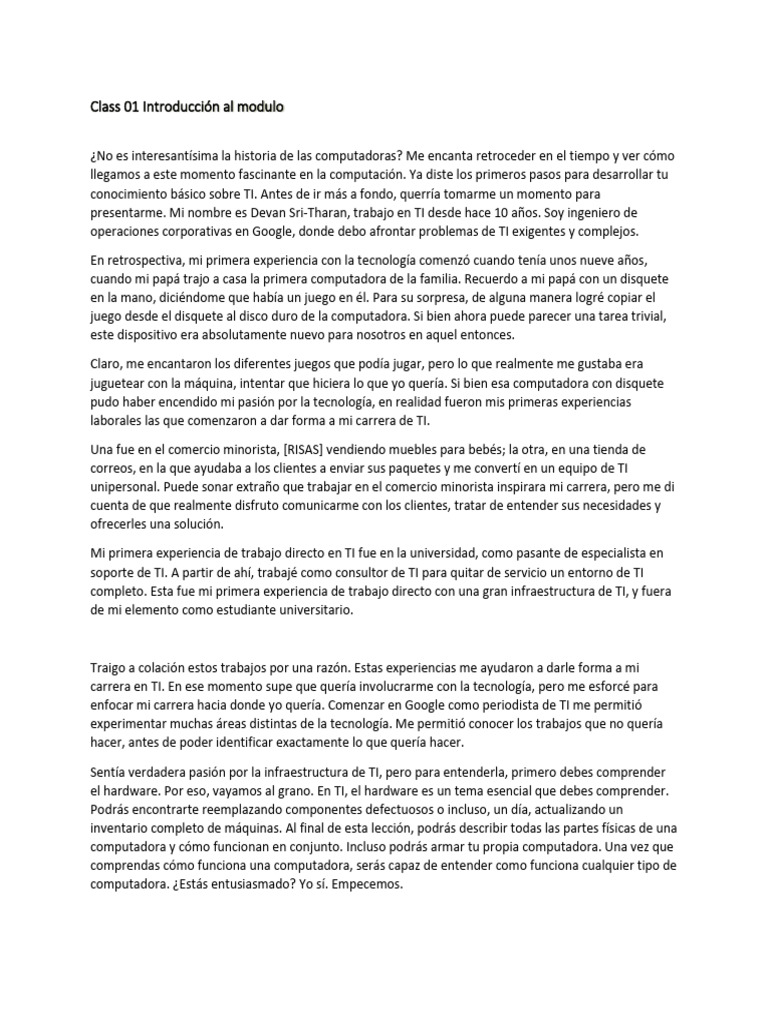 Introducción A La Computación Y Ti Pdf Informática