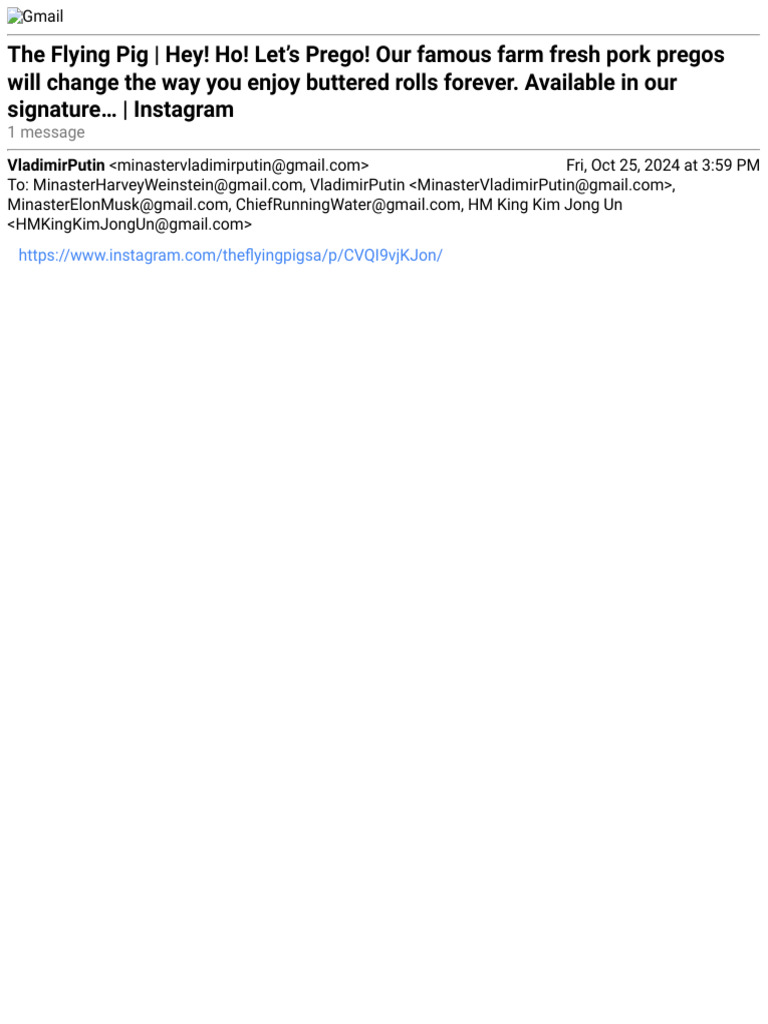 Gmail - The Flying Pig - Hey! Ho! Let's Prego! Our Famous Farm Fresh ...