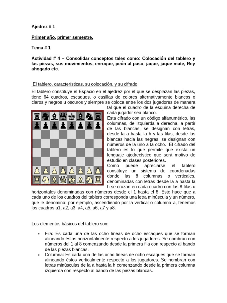 4.tema 1 Actividad 4.consolidar Conceptos | PDF | Ajedrez | Juegos de ...