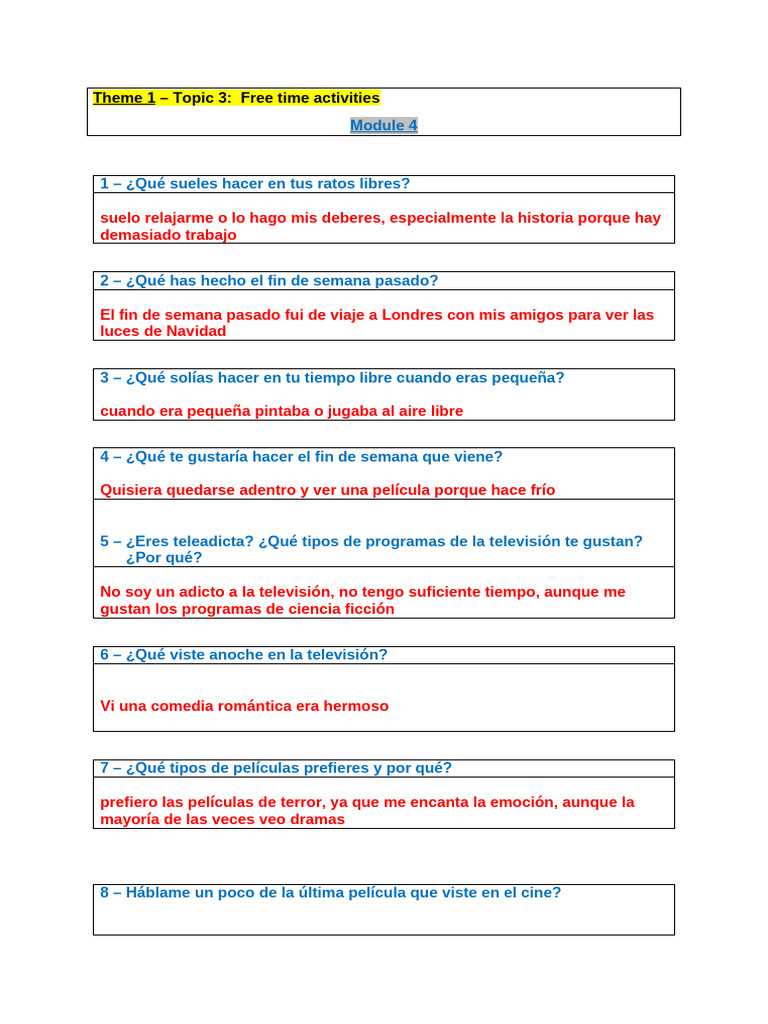 Theme 1 Module 4 Intereses e Influencias | PDF