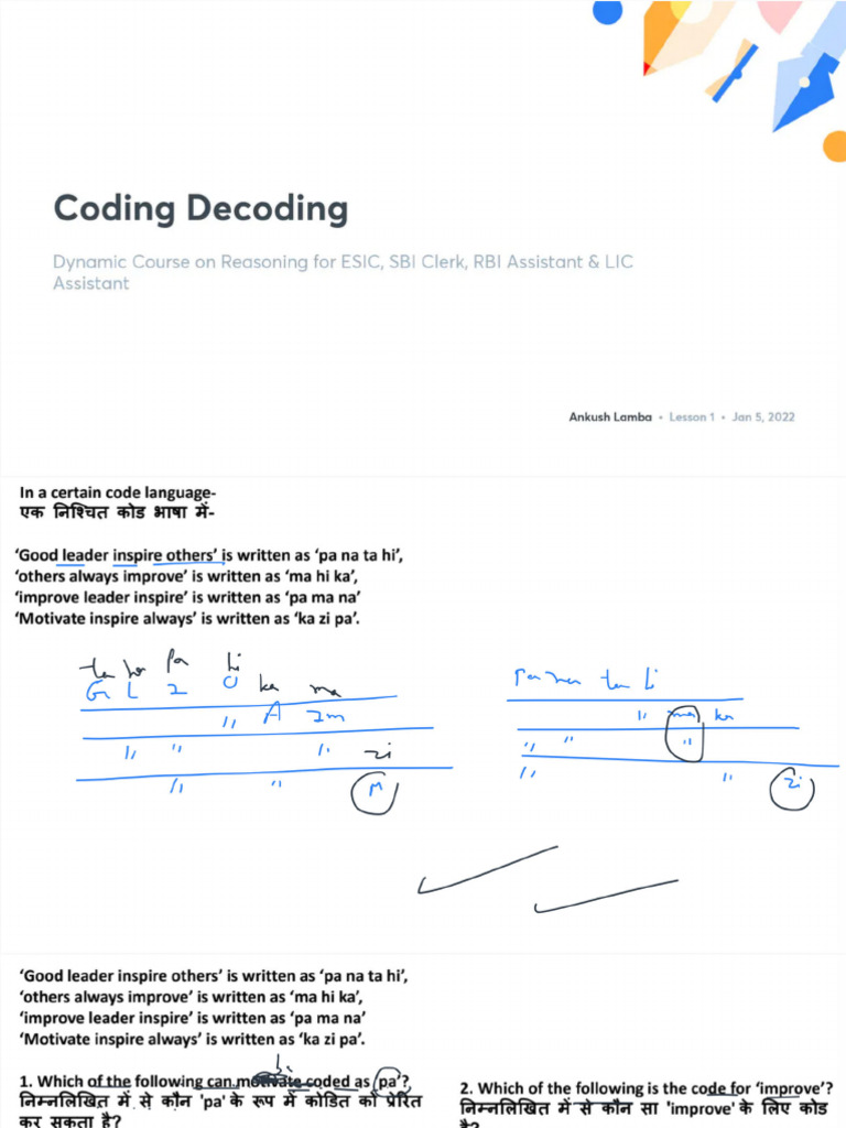 Coding Decoding With Anno | PDF