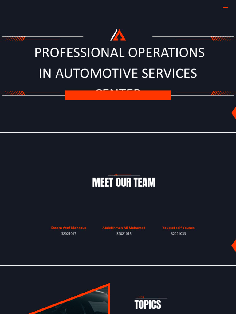 Professional Operation in Automotive Services Center1 | PDF ...