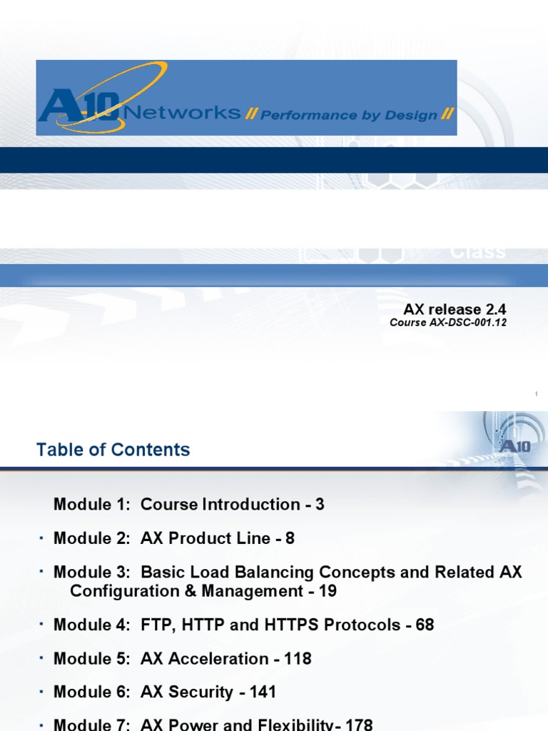 A10 Networks AX Load Balancing Course | PDF | File Transfer Protocol ...