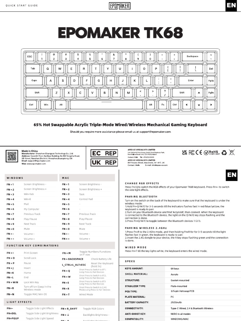 TK68 Acrylic Manual | PDF