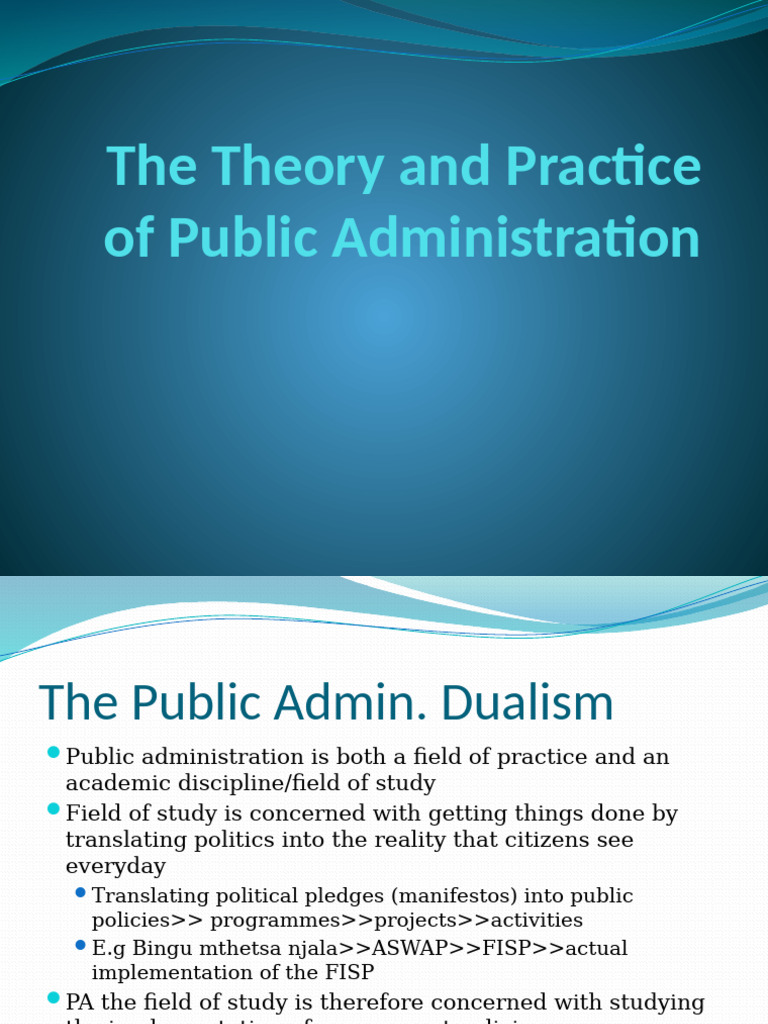 The Theory and Practice of Public Administration | PDF | Public ...