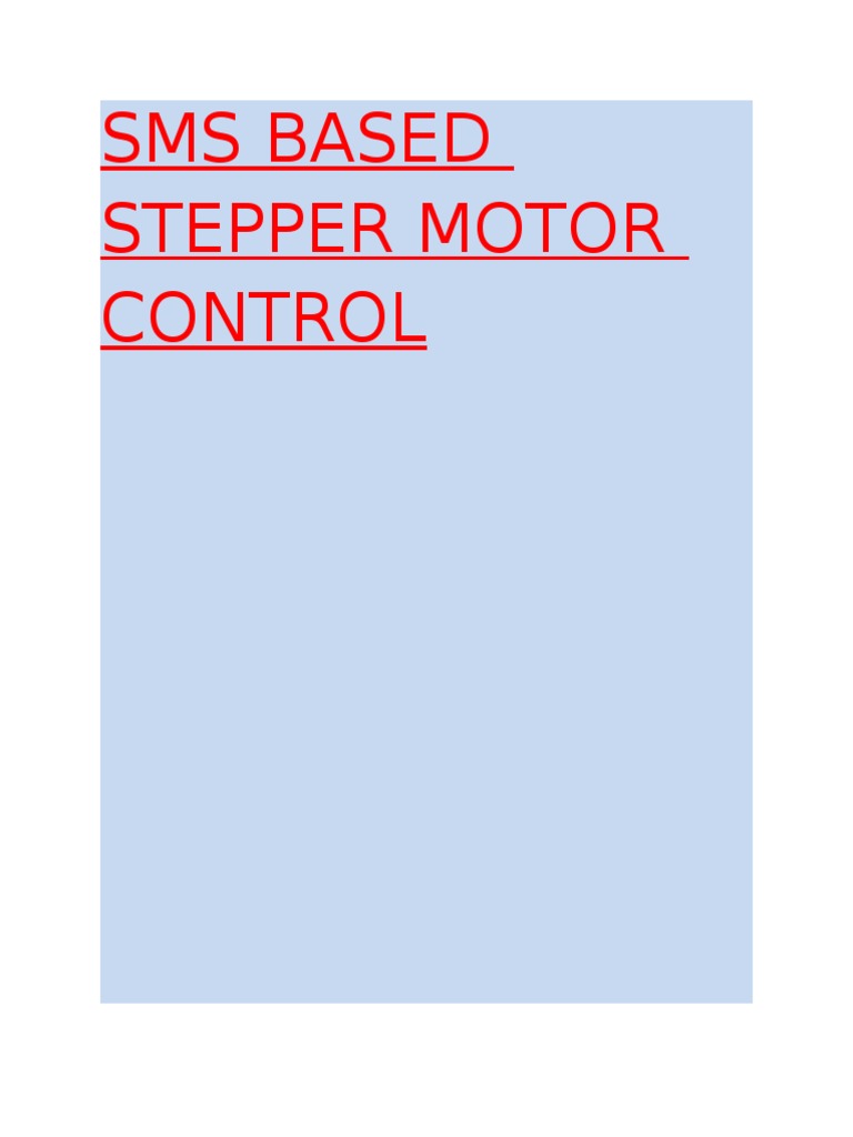 SMS Control of Stepper Motors | PDF | Microcontroller | Random Access ...