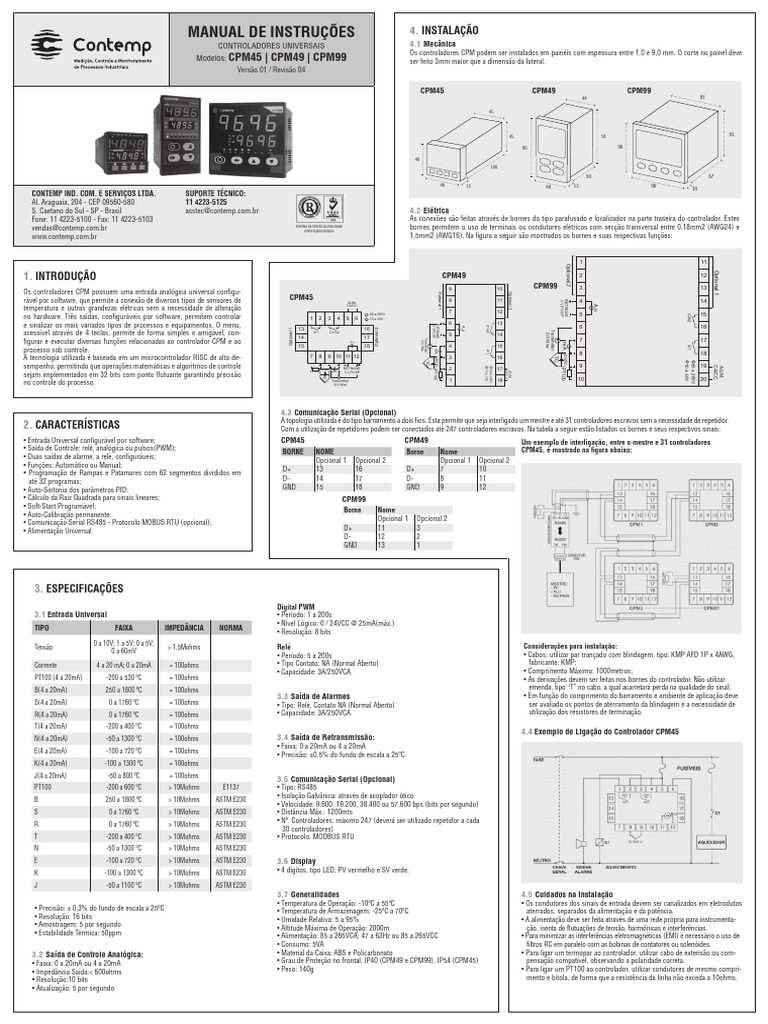 Controladores CPM45: Manual de Instruções | PDF | Ciência da Computação ...