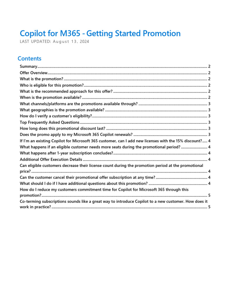 M365 Copilot Getting Started Promo | PDF | Subscription Business Model ...