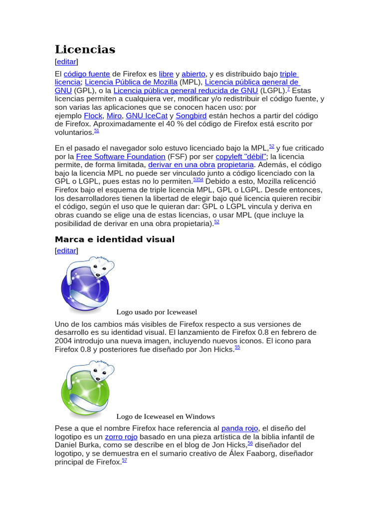 Licencias y Evolución de Firefox | PDF | Proyectos de software libre ...