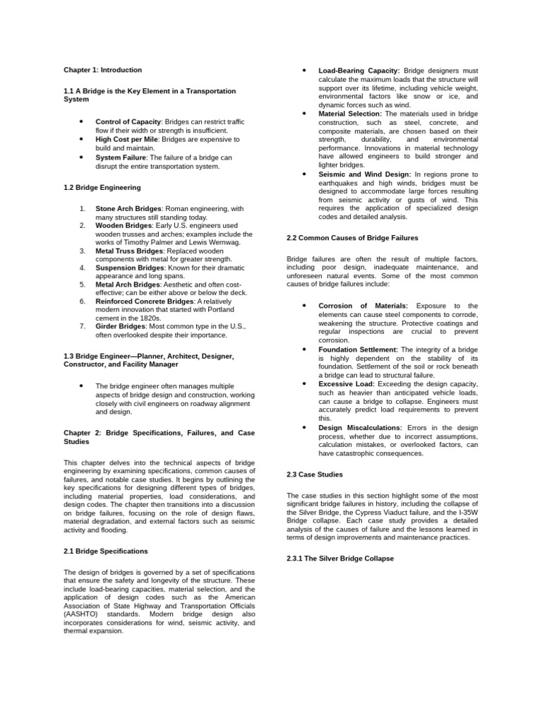 Outline Topic 1 and 2 | PDF | Bridge | Structural Load