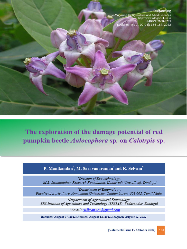 7 Calotrophis. Compressed | PDF | Beetle | Sustainable Agriculture