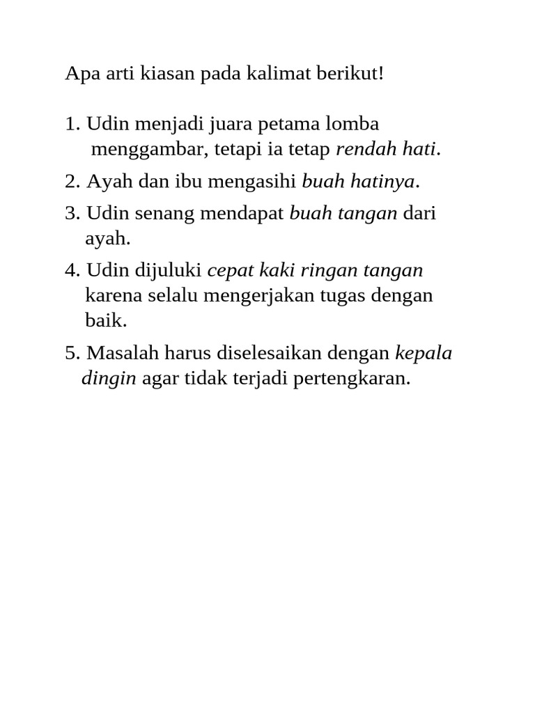 Apa Arti Kiasan Pada Kalimat Berikut PDF Memasak, Makanan, & Anggur