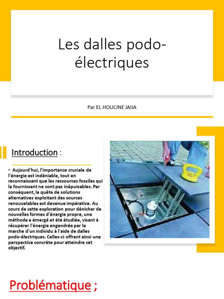 Dalles Podo-Électriques : Énergie Durable | PDF | Tension électrique ...