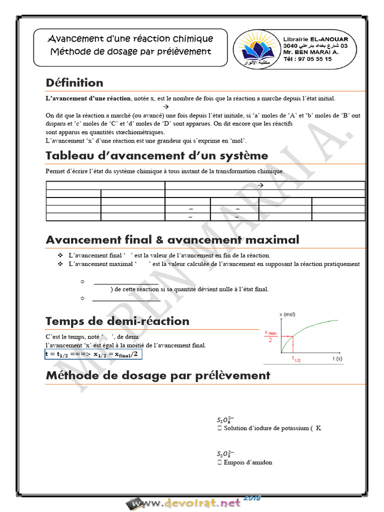 Avancement d'une Réaction Chimique | PDF | Titrage | Chimie