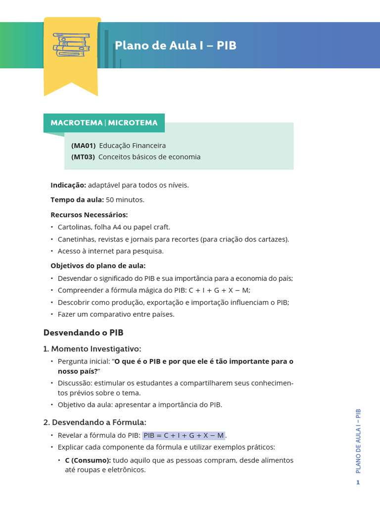 Entendendo a Fórmula do PIB | PDF | Produto interno bruto | Economia