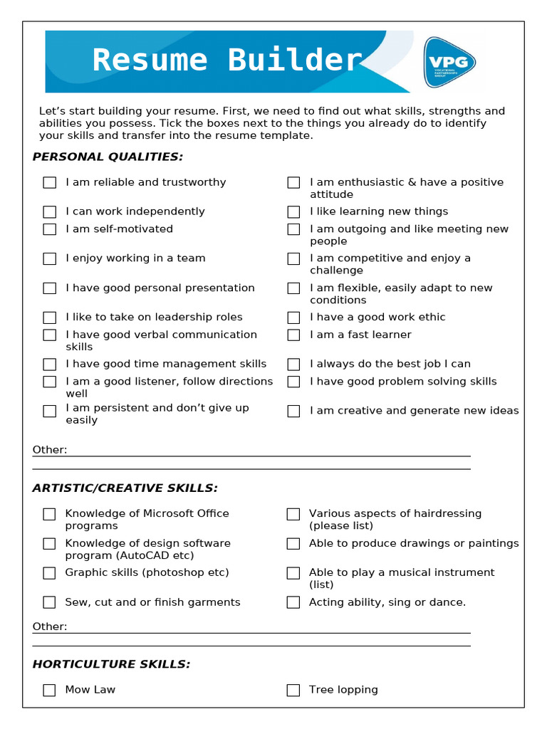 Resume Builder for Skills and Experience | PDF | Point Of Sale ...