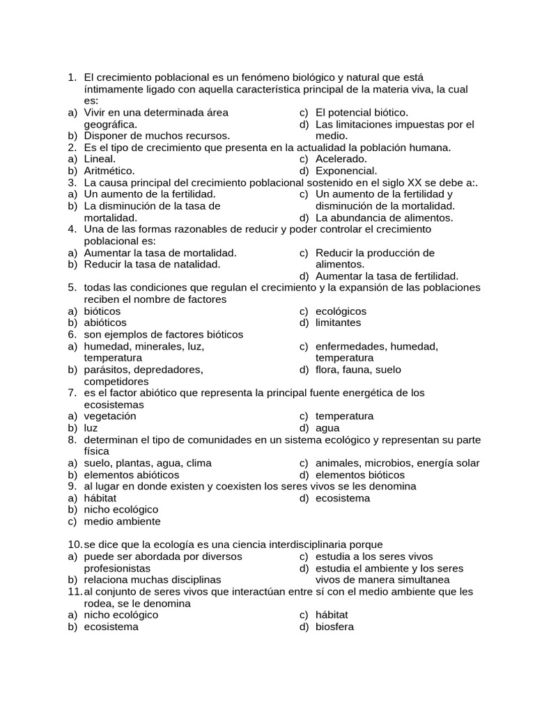 Crecimiento Poblacional y Ecología | PDF | Ecología | Entorno natural