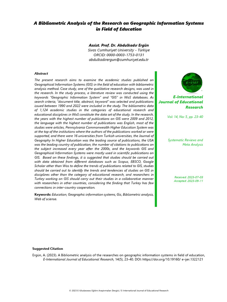 10.19160 e Ijer.1322121 3241271 | PDF | Geographic Information System ...