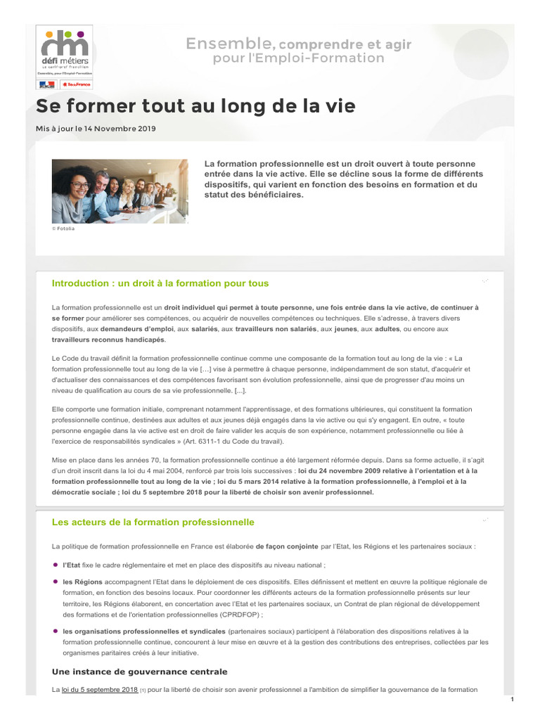 Devis pour formation professionnelle PSSI | PDF | Chômage | Invalidité