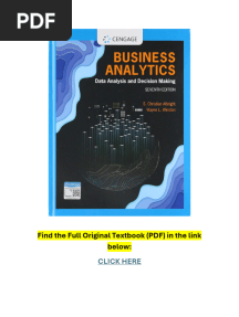 Business Analytics Data Analysis and Decision Making 7th Edition PDF