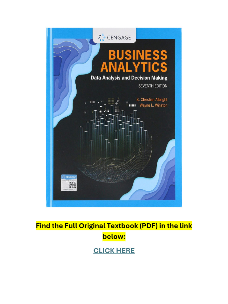 Business Analytics Data Analysis and Decision Making 7th