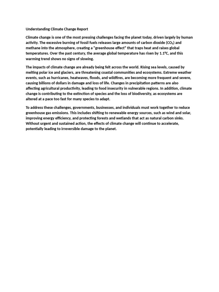 Understanding climate change report pdf