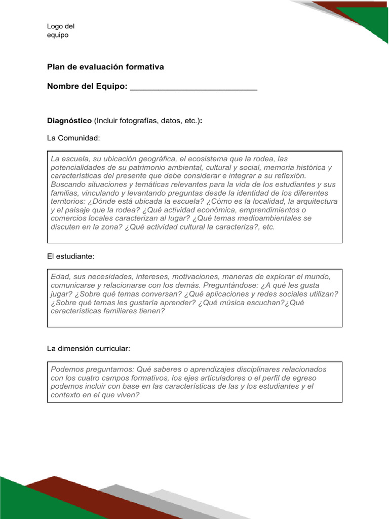 4 - Formato de Plan de Evaluación | PDF | Evaluación | Aprendizaje