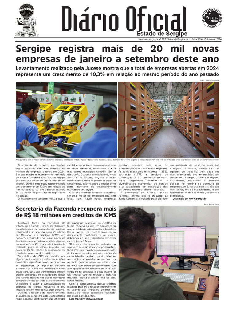 PMSE 2024 - Diario Ofical | PDF | Impostos | Orçamento governamental