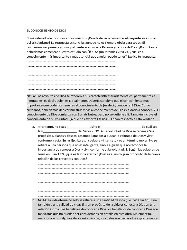 Conocimiento de Dios en el Cristianismo | PDF | Dios | Pecado