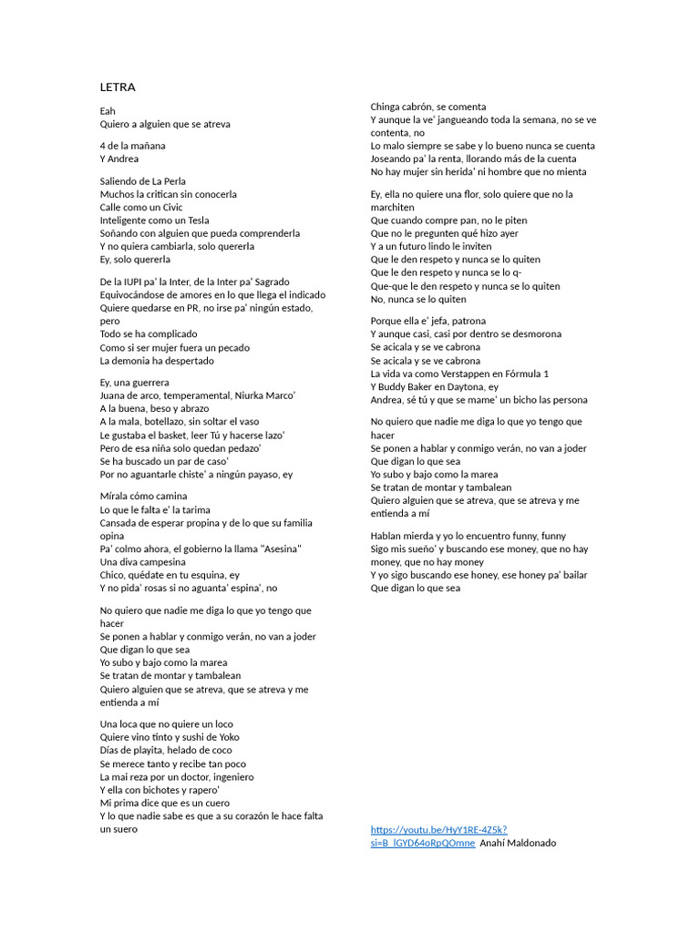 Letra de 