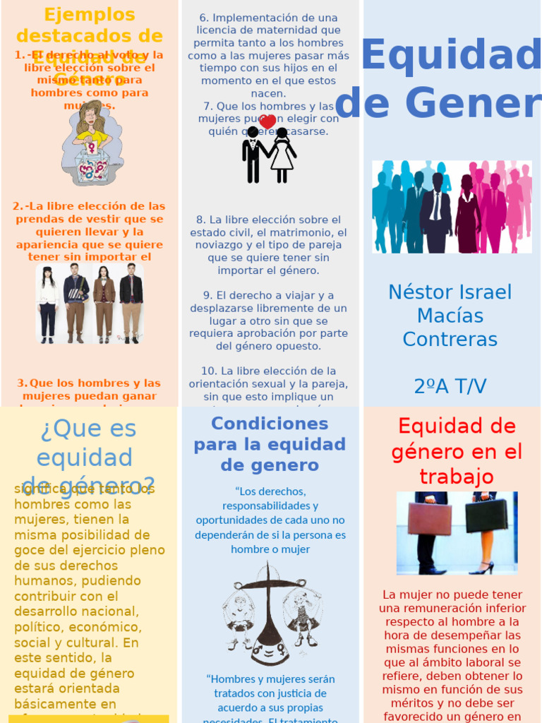 Tríptico sobre Equidad de Género | PDF | Igualdad de género | Estudios ...