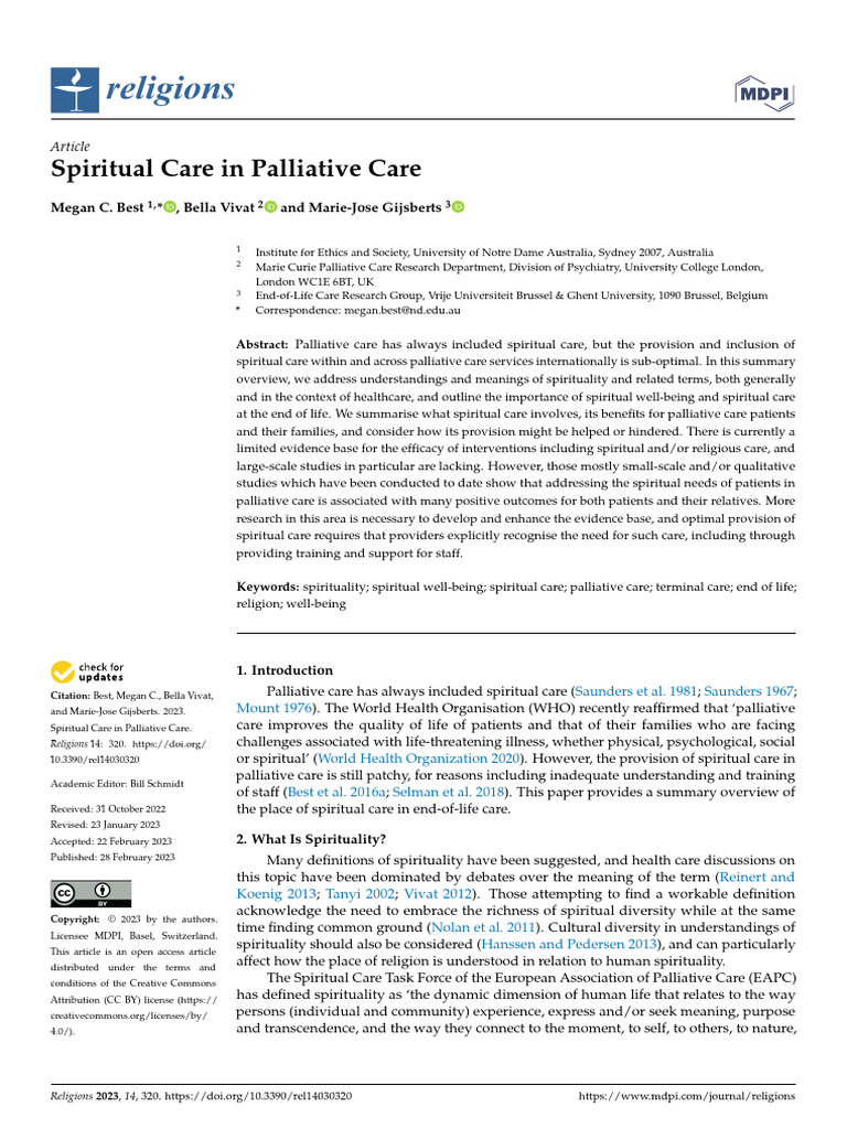 Religions 14 00320 | PDF | End Of Life Care | Palliative Care