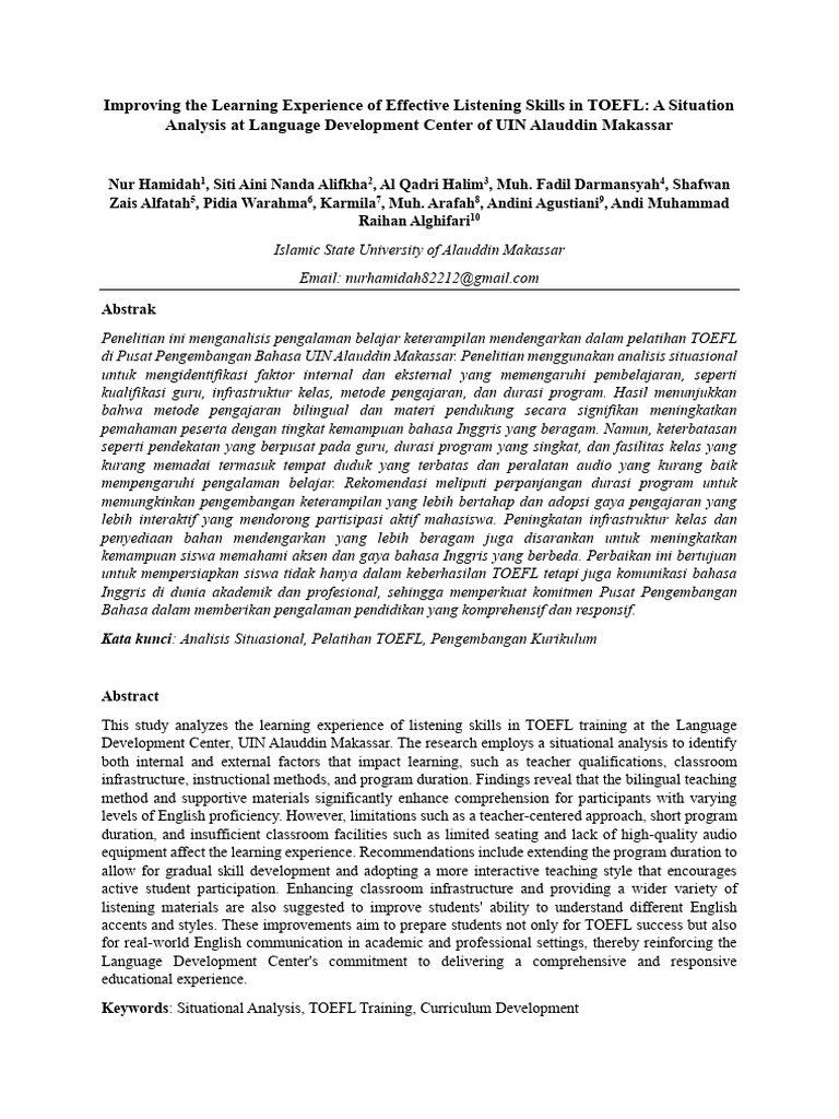 Article by Group 1 | PDF | Curriculum | Learning
