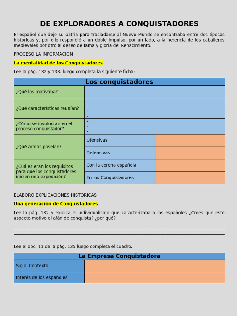 De Exploradores A Conquistadores | PDF