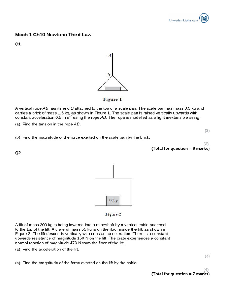 Mech 1 Ch10 - Newtons Third Law | PDF