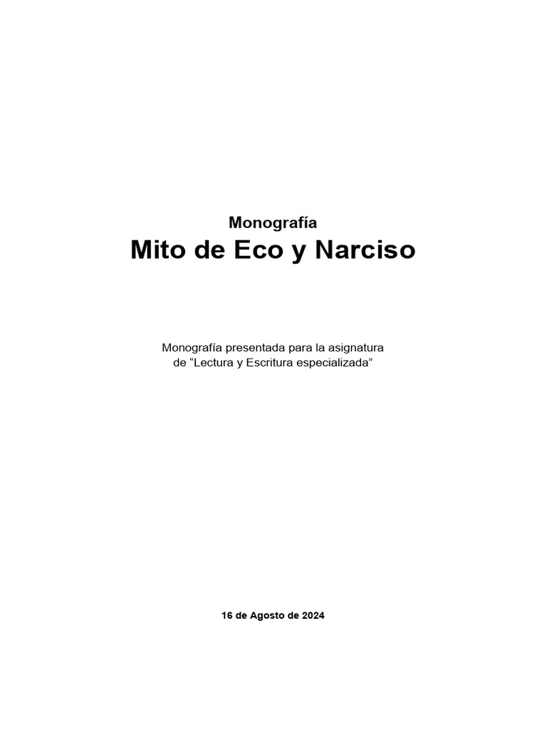 Mito De Eco Y Narciso Pdf Sonido