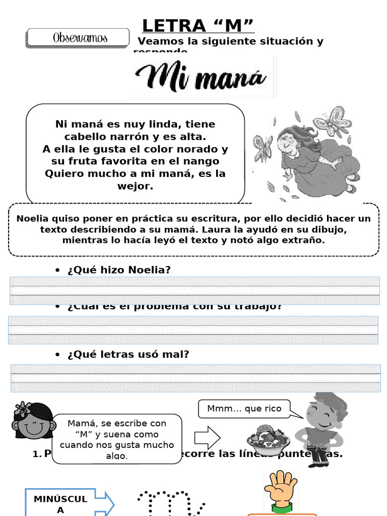 Actividades de escritura con la letra M | PDF