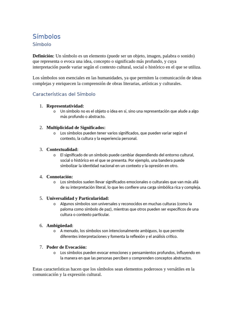 Importancia y Análisis de Símbolos | PDF | Los símbolos | Las emociones