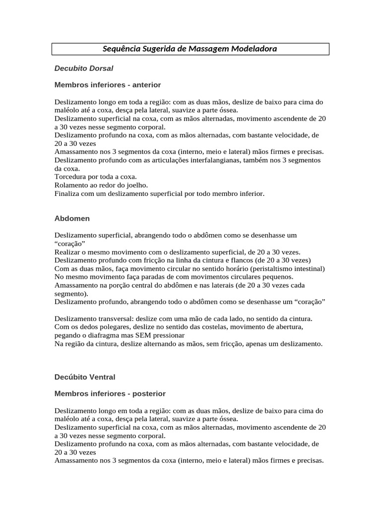 Guia de Massagem Modeladora Passo a Passo | PDF | Religião e ...