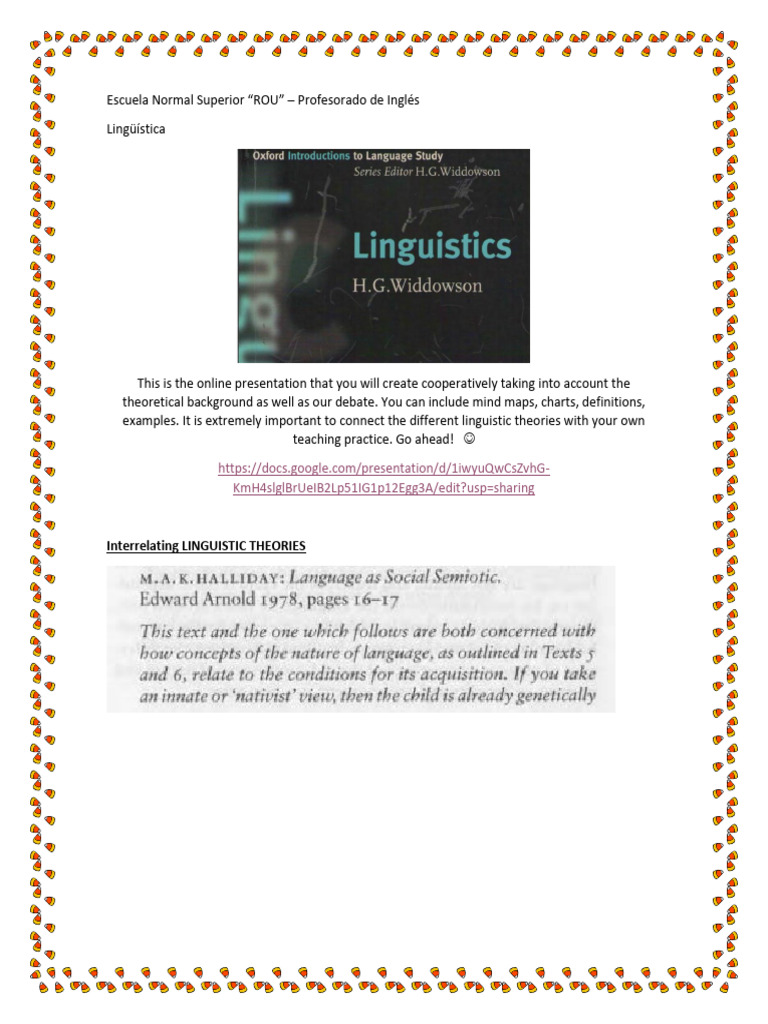 Linguistics - Liinguistic Theories | PDF