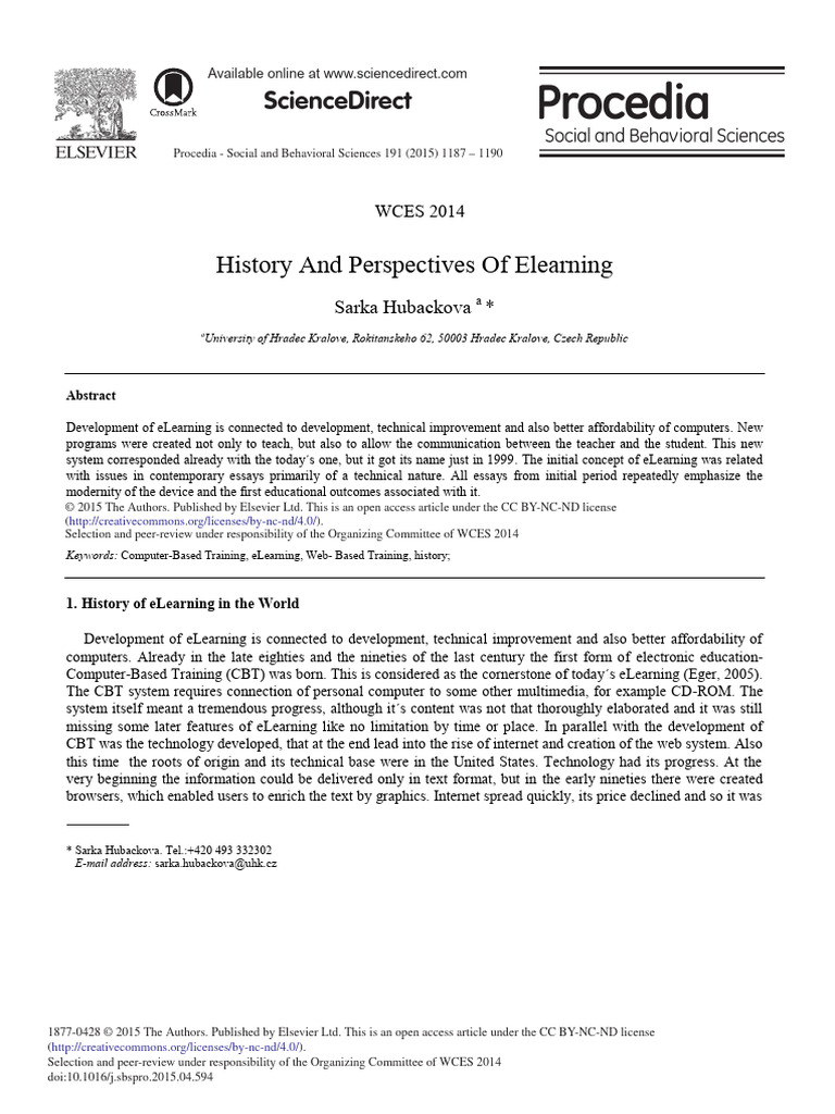 History and Perspectives of Elearning | PDF | Educational Technology ...