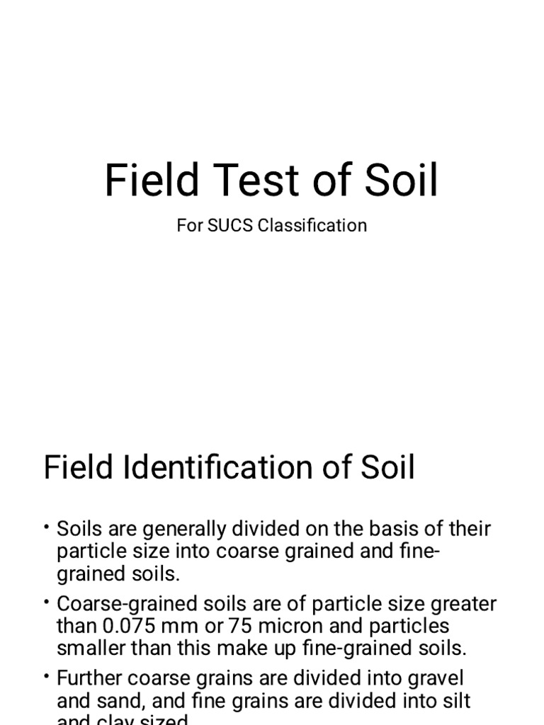 Soil Classification Field Tests Guide | PDF | Silt | Sand