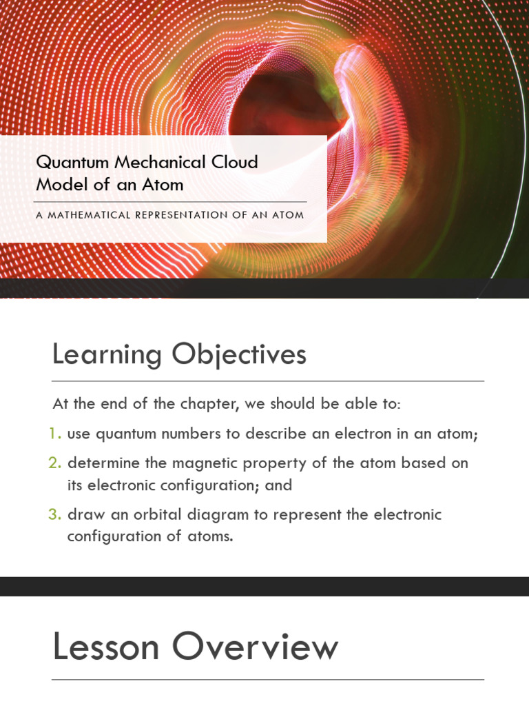 Quantum Mechanical Cloud Model of An Atom | PDF | Atomic Orbital | Electron