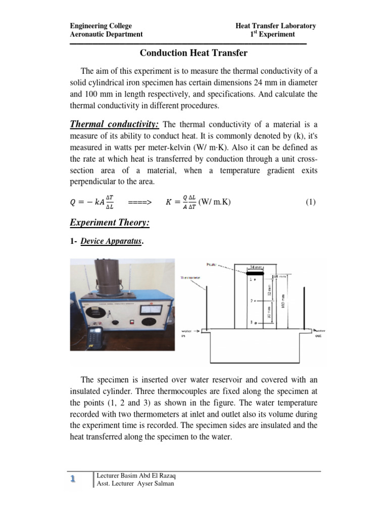 Thermal Conductivity Experiment | PDF | Heat | Heat Transfer