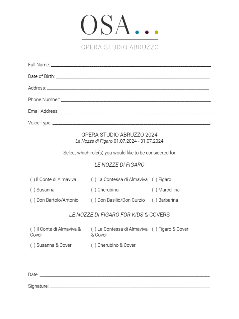 Osa Application Form | PDF