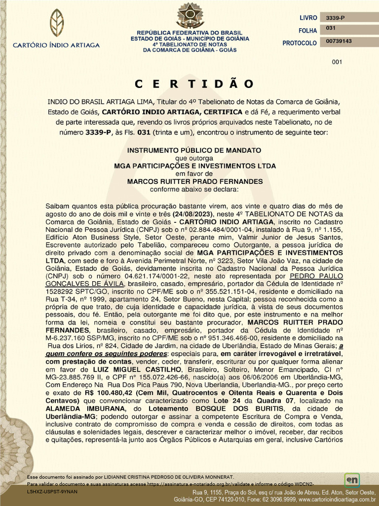 Validação de Documento Assinado Digitalmente | PDF