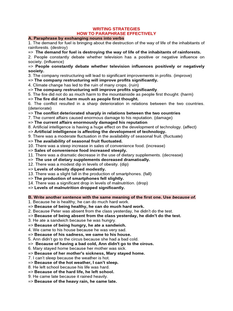 BTVN - How To Paraphrase Effectively | PDF | Foreign Language Studies ...